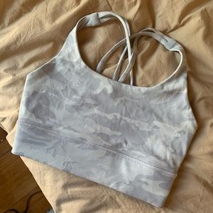 Lululemon energy bra longline white camo